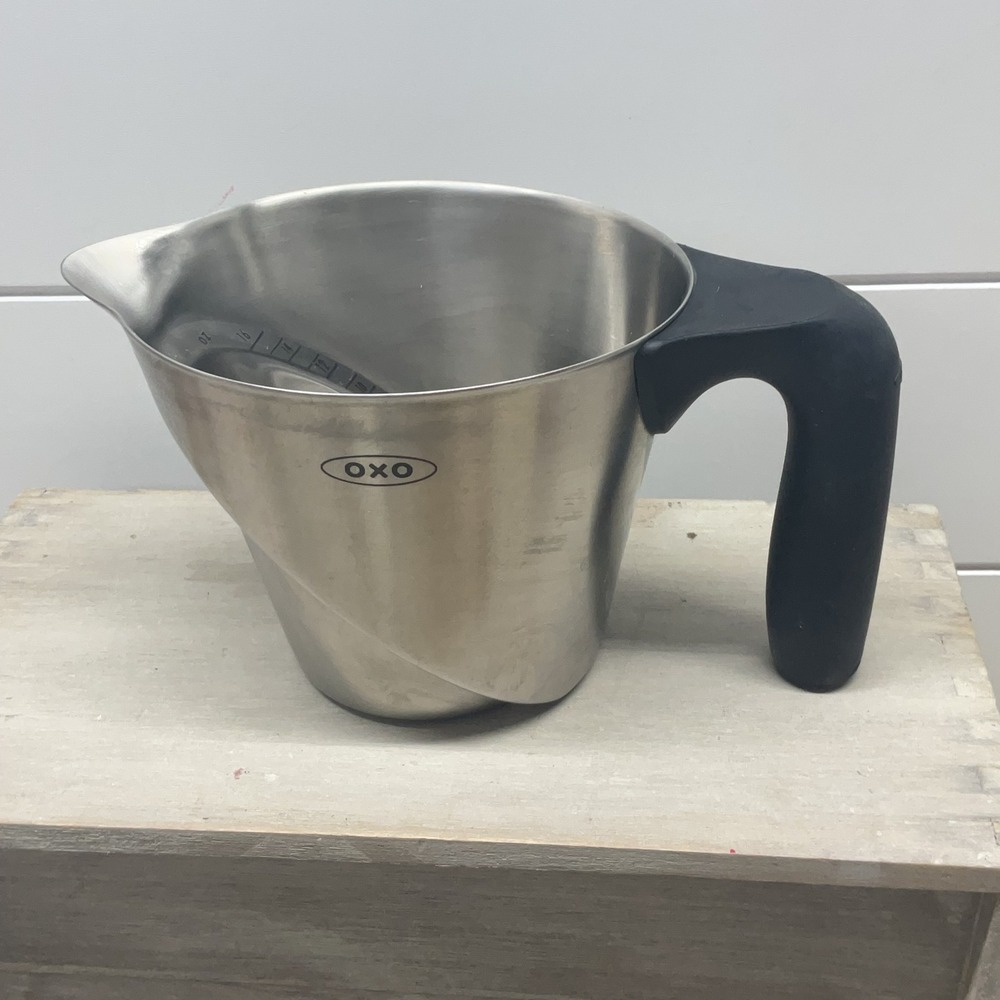 OXO Good Grips Stainless Steel Angled Measuring Cup 2 Cup 16 oz Silver Black